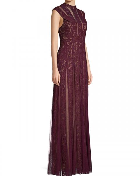 Фиолетовое вечернее платье без рукавов 1636