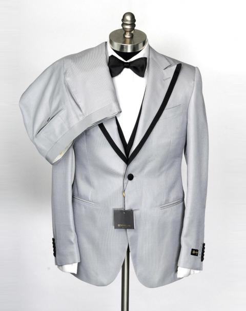 Серый мужской костюм тройка 15