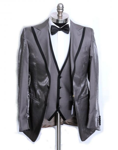 Темно-серый мужской костюм тройка 16