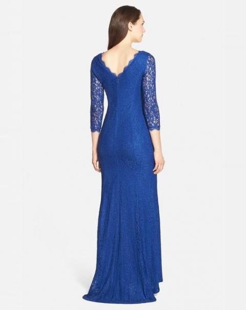 Синя вечірня сукня великого розміру 252