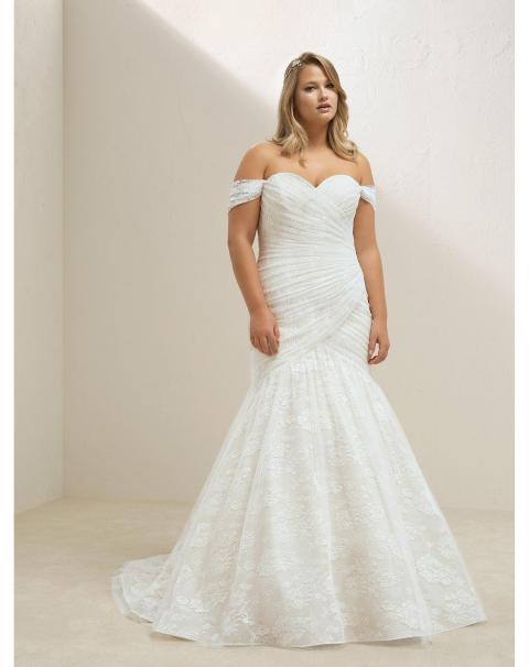 Весільна сукня-русалка великого розміру Moka Plus 355