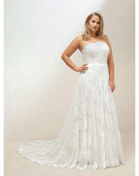 Весільна сукня великого розміру з відкритими плечима Meg Plus 359