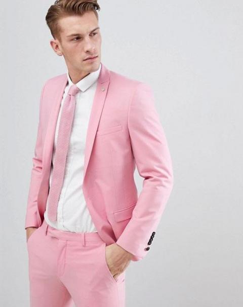 Рожевий чоловічий костюм двійка 415