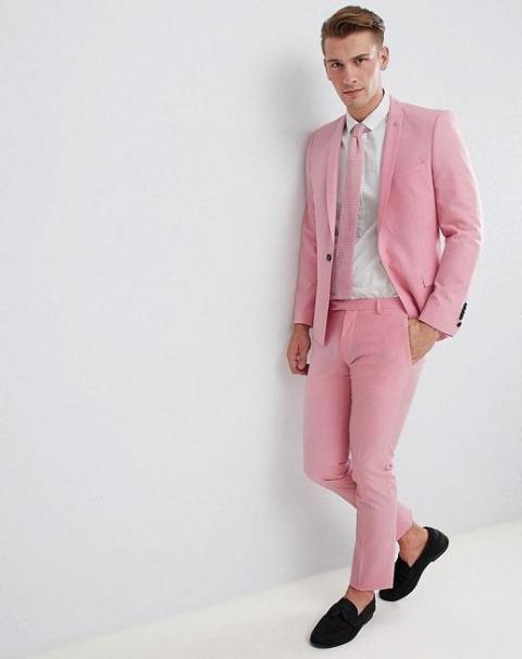 Рожевий чоловічий костюм двійка 415