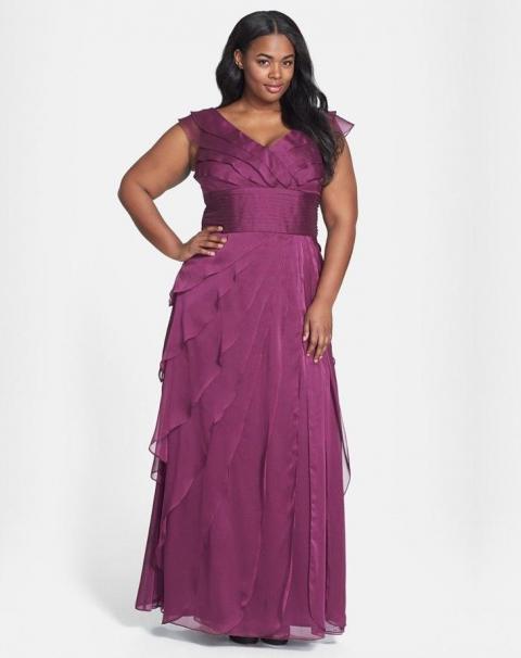 Фіолетова вечірня сукня великого розміру 425