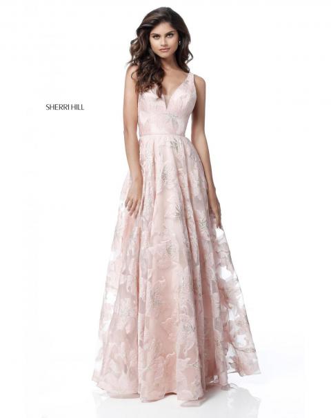 Розовое выпускное платье без рукавов 1306