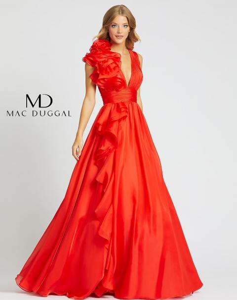 Красное пышное бальное платье 1316