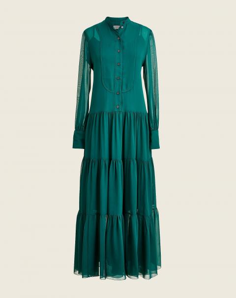 Довга коктейльна сукня смарагдового кольору 1662