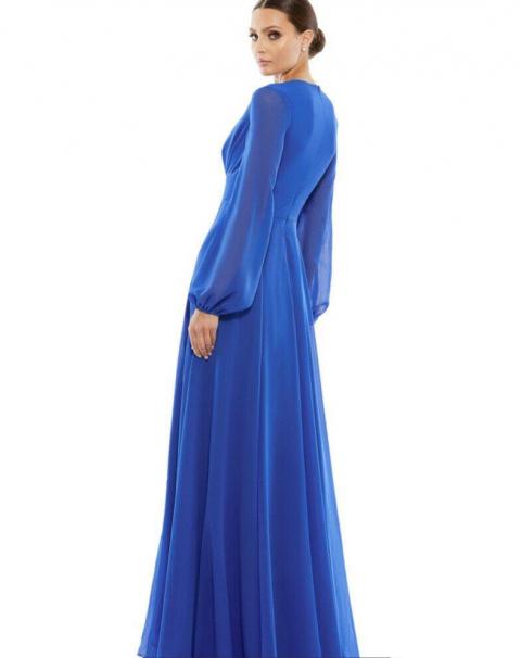 Синя вечірня сукня з довгими рукавами 1772
