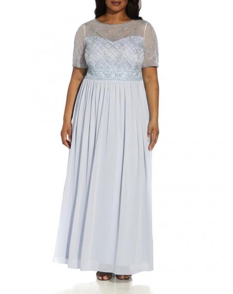 Вечірня сукня великого розміру блакитного кольору 1801