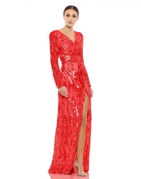Червона вечірня сукня з паєтками та відкритою спиною 1876