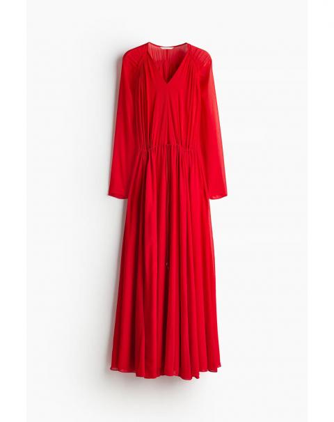 Червона коктейльна сукня з довгими рукавами 1904