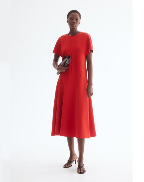 Червона коктейльна сукня з короткими рукавами 1906