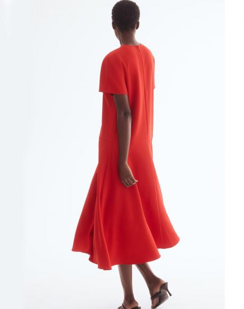 Червона коктейльна сукня з короткими рукавами 1906