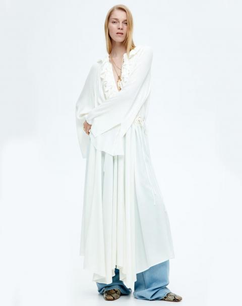 Стильное белое коктейльное платье 1909