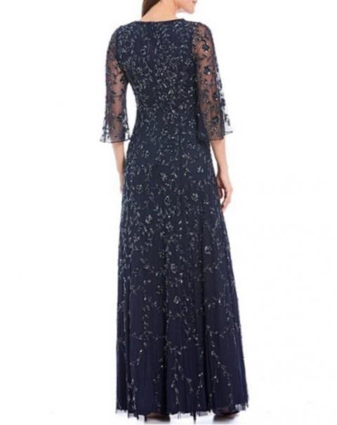 Блестящее синее вечернее платье большого размера 1911