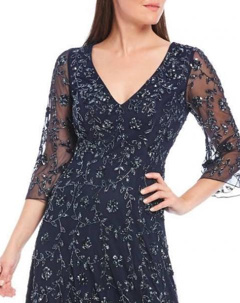 Блестящее синее вечернее платье большого размера 1911