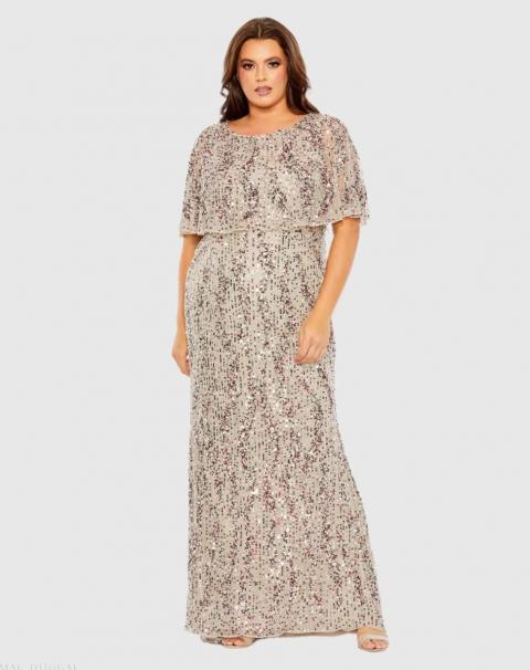 Вечернее платье большого размера с паетками 1950